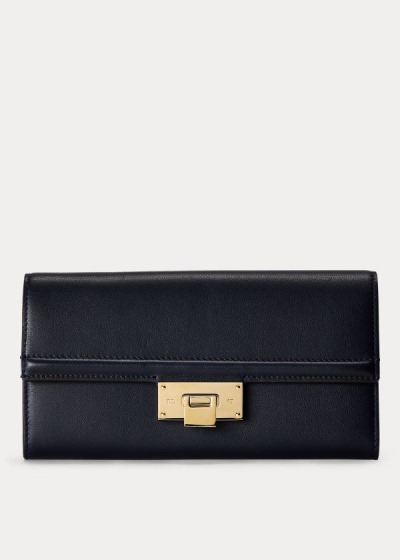 Carteiras Ralph Lauren Calfskin Hinge-Lock Mulher 39176-ATSR